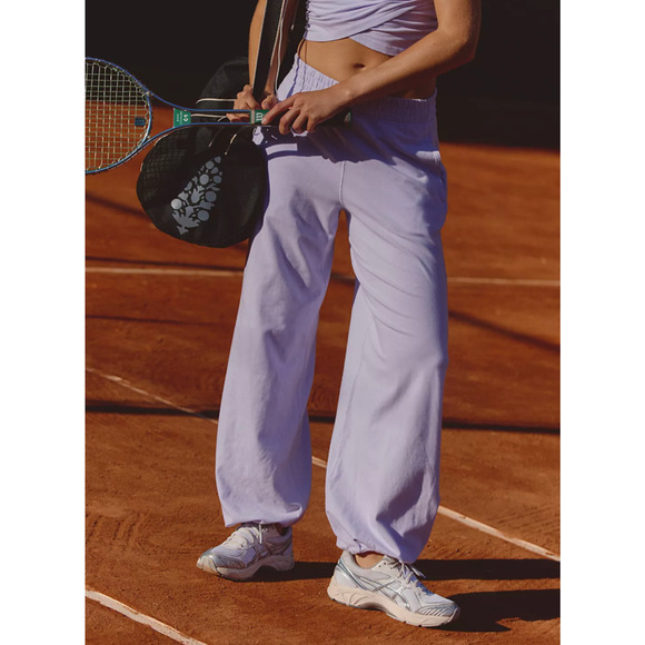 NEW FREE PEOPLE FP MOVEMENT IRIS PURPLE HOT SHOT CROSSOVER JOGGERS PANTS SZ S - Picture 5 of 9